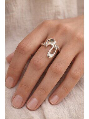 R. Mandle RM Sterling Silver Modernist Brutalist Sculptural Ring Vintage Size 7